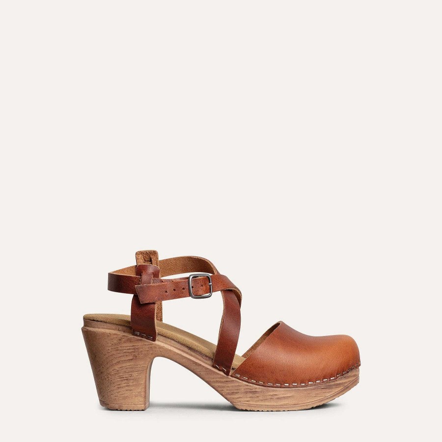 Mjuka Traskor Med Hog Klack Calou | Tilda Clog Brown High