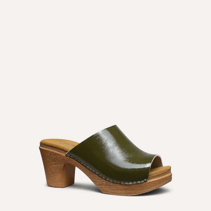 Mjuka Traskor Med Hog Klack Calou | Frida Clog Patent Green