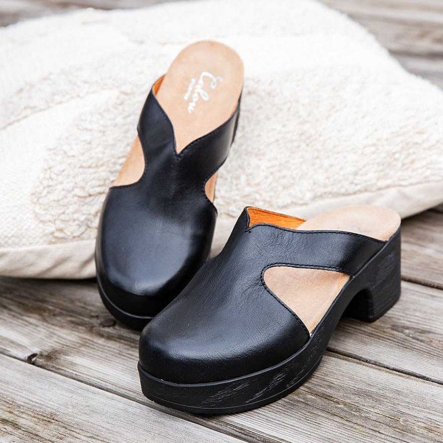 Mjuka Traskor Med Lag Klack Calou | Eivor Clog Black