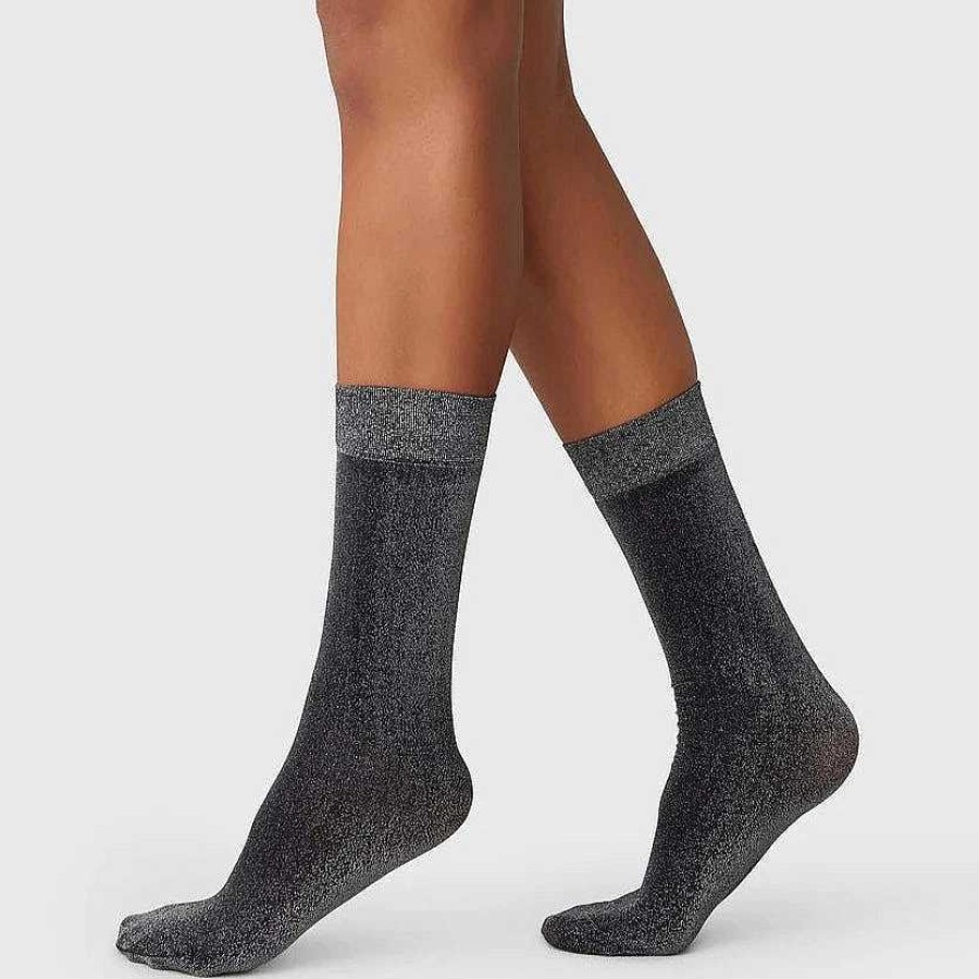 Tillbehor Calou | Shimmery Socks Ines Svart