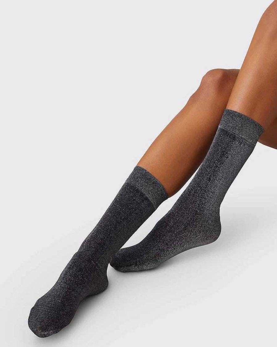 Tillbehor Calou | Shimmery Socks Ines Svart