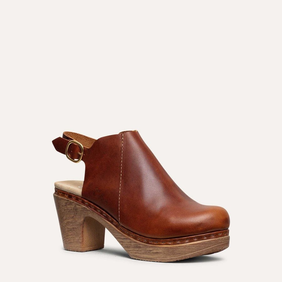 Mjuka Traskor Med Hog Klack Calou | Tyra Brown Slingback Clog